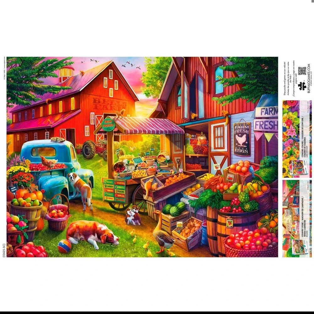 Buffalo Games Country Life Farm Fresh Market 1000 Piece Puzzle Limited Edition